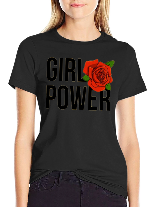 Girl Power Rose Graphic T-Shirt