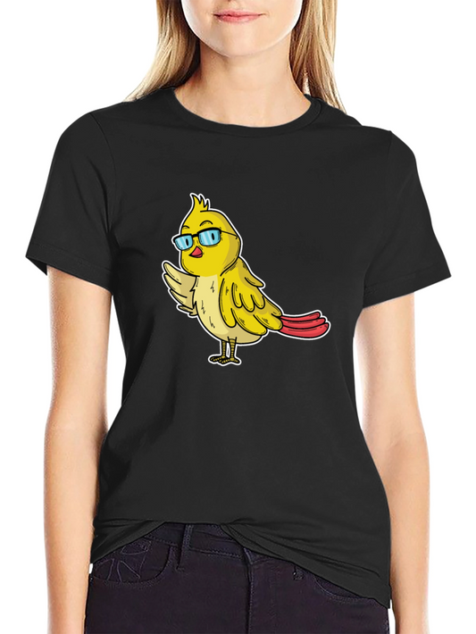 Funny Bird with Glasses Graphic Tee