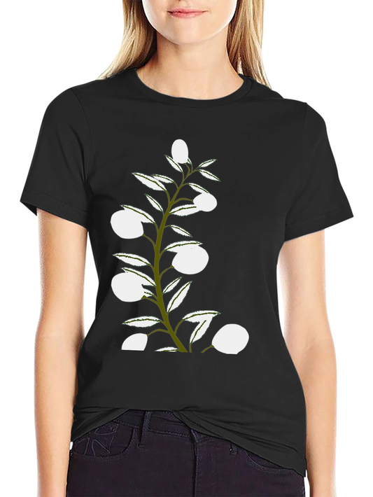 Olive Branch Graphic Tee - Stylish Black Cotton Shirt