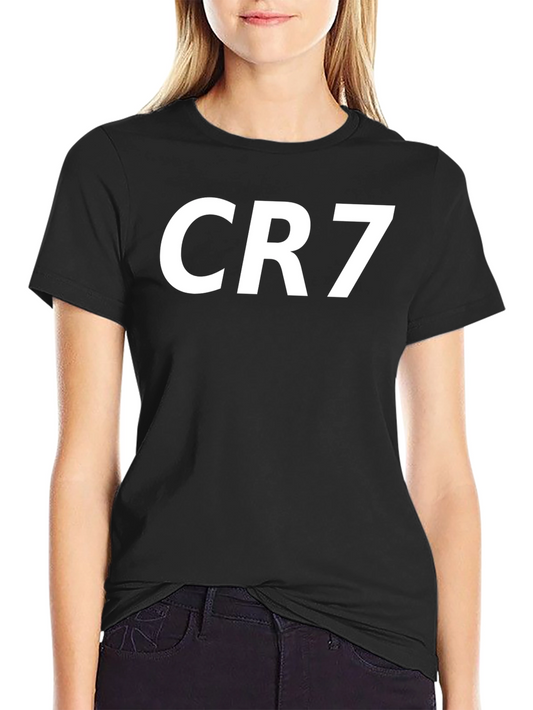 CR7 Graphic Tee - Black Cotton Cristiano Ronaldo Fan Shirt
