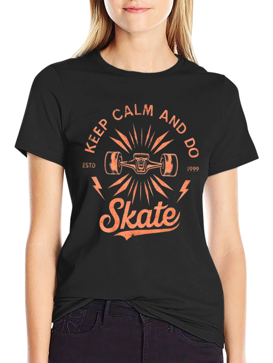 Keep Calm and Do Skate Black Graphic Tee