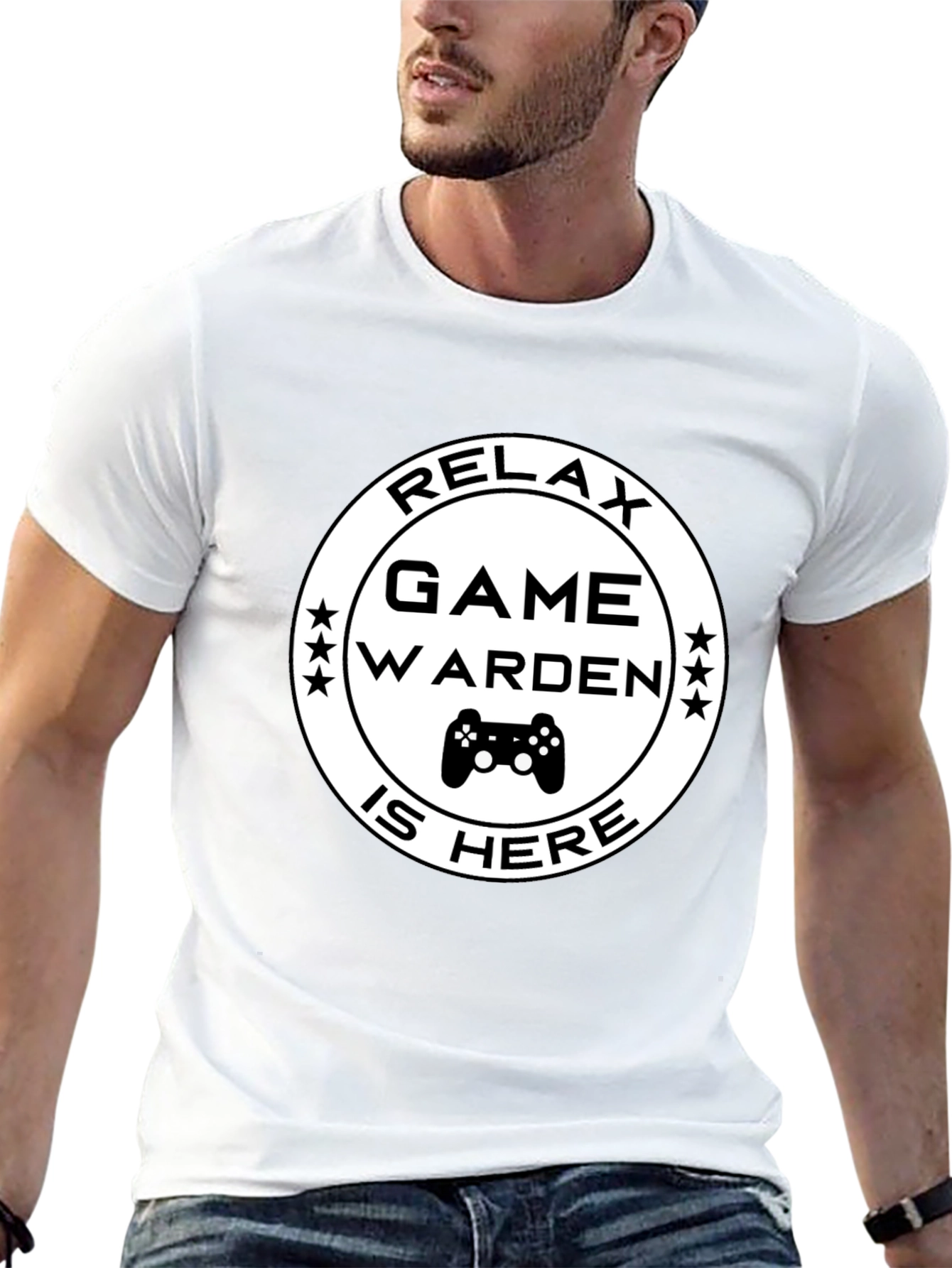 Relax Game Warden Is Here Black T-Shirt
