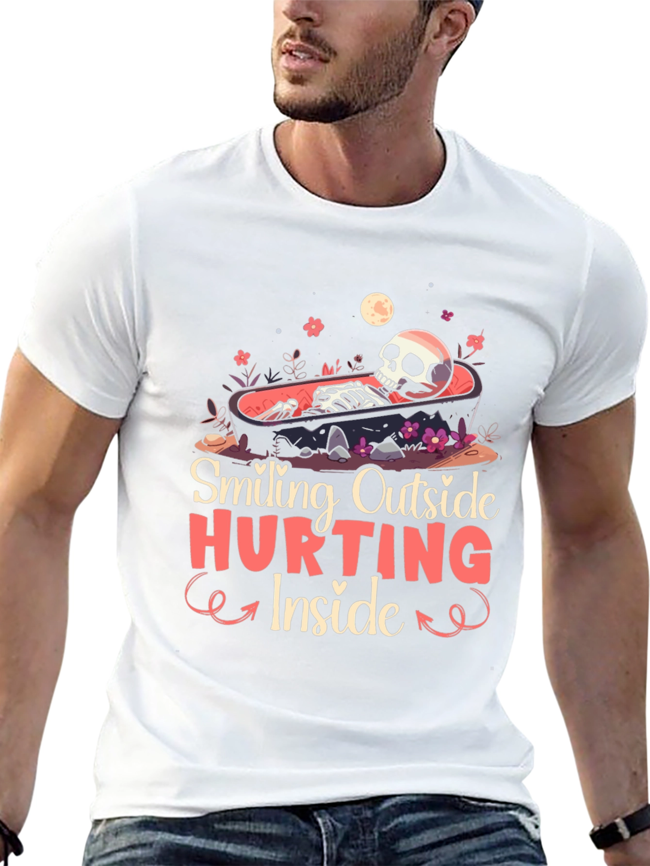 Smiling Outside Hurting Inside Graphic Tee