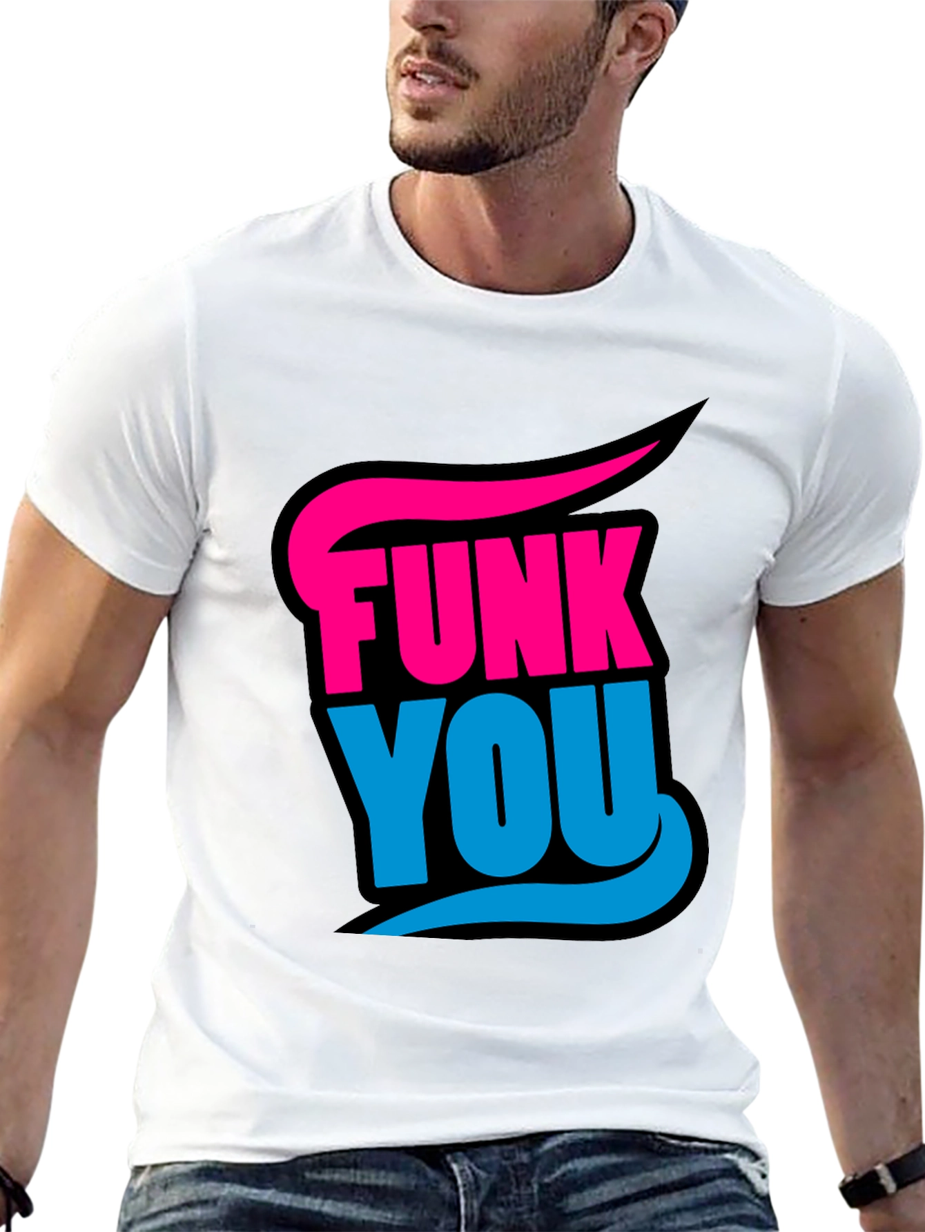 Funky Graphic Tee - Funk You Black Cotton T-Shirt