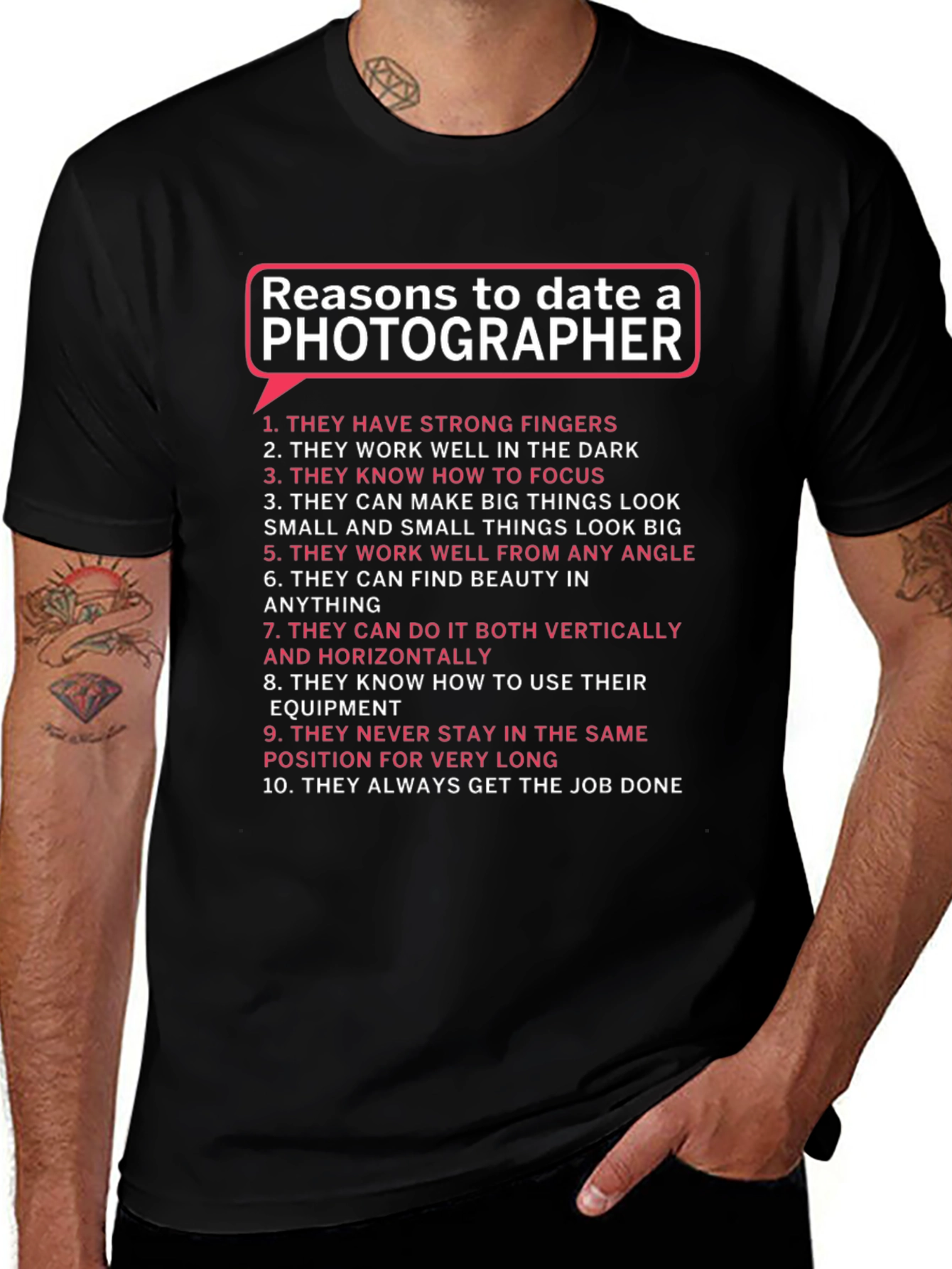 Reasons to Date a Photographer T-Shirt