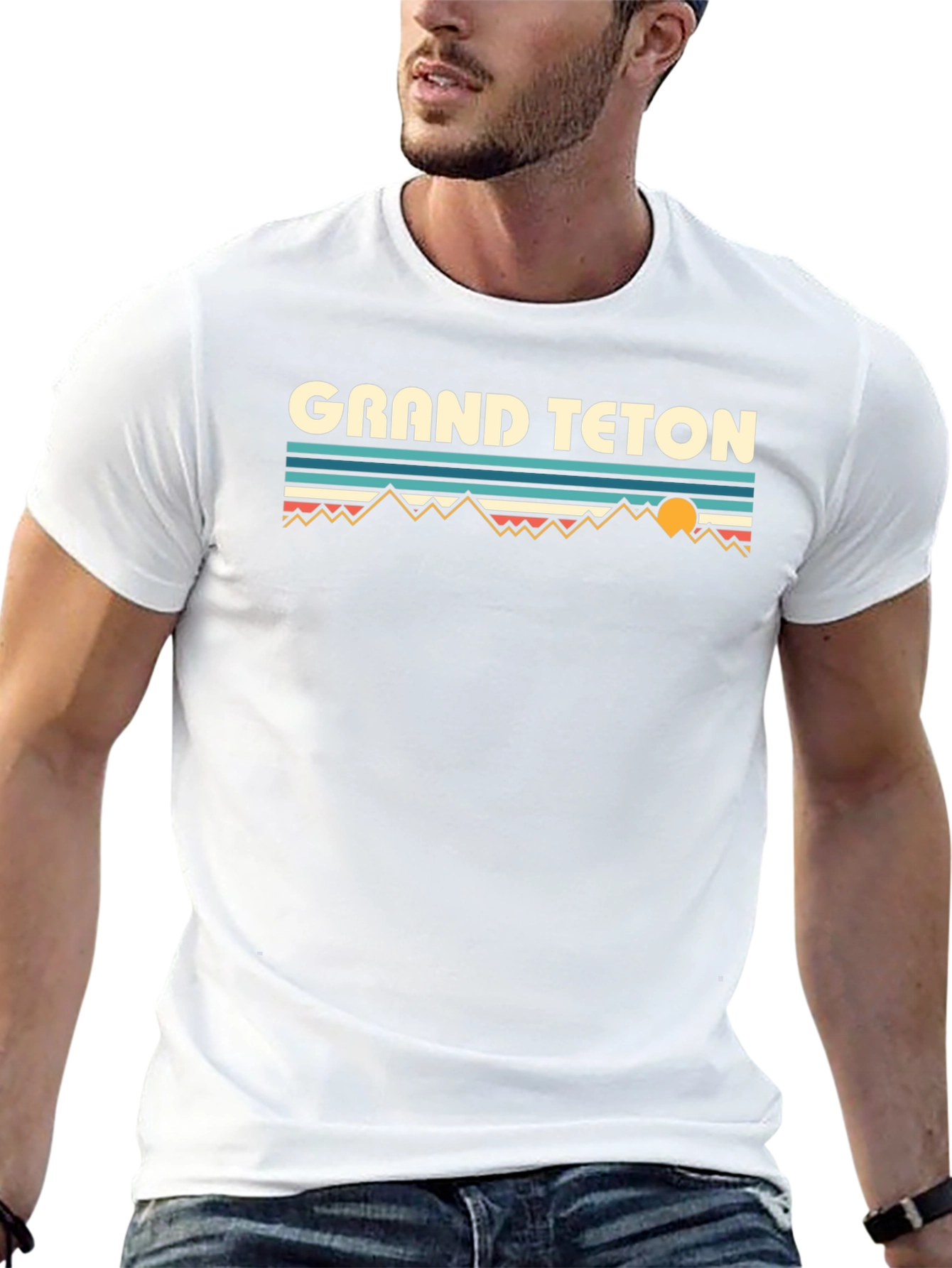 Grand Teton Graphic Tee - Retro Mountain Design