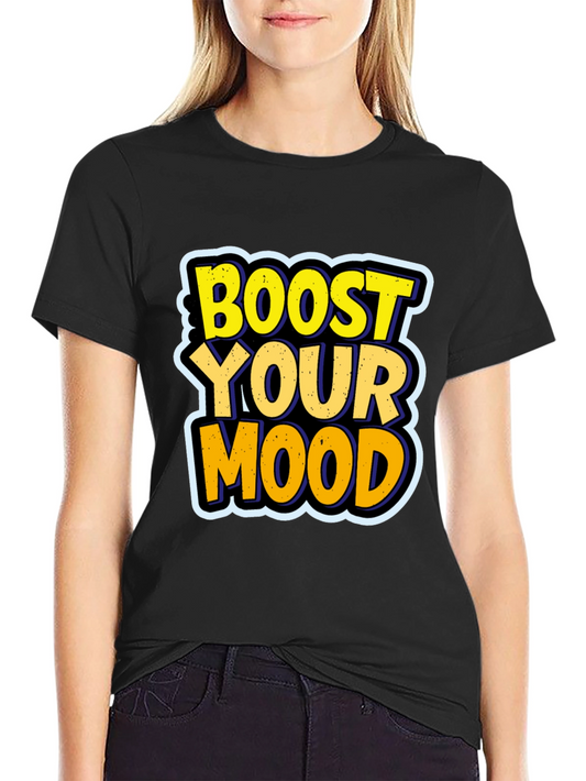 Boost Your Mood Graphic Tee - Comfortable Black T-Shirt