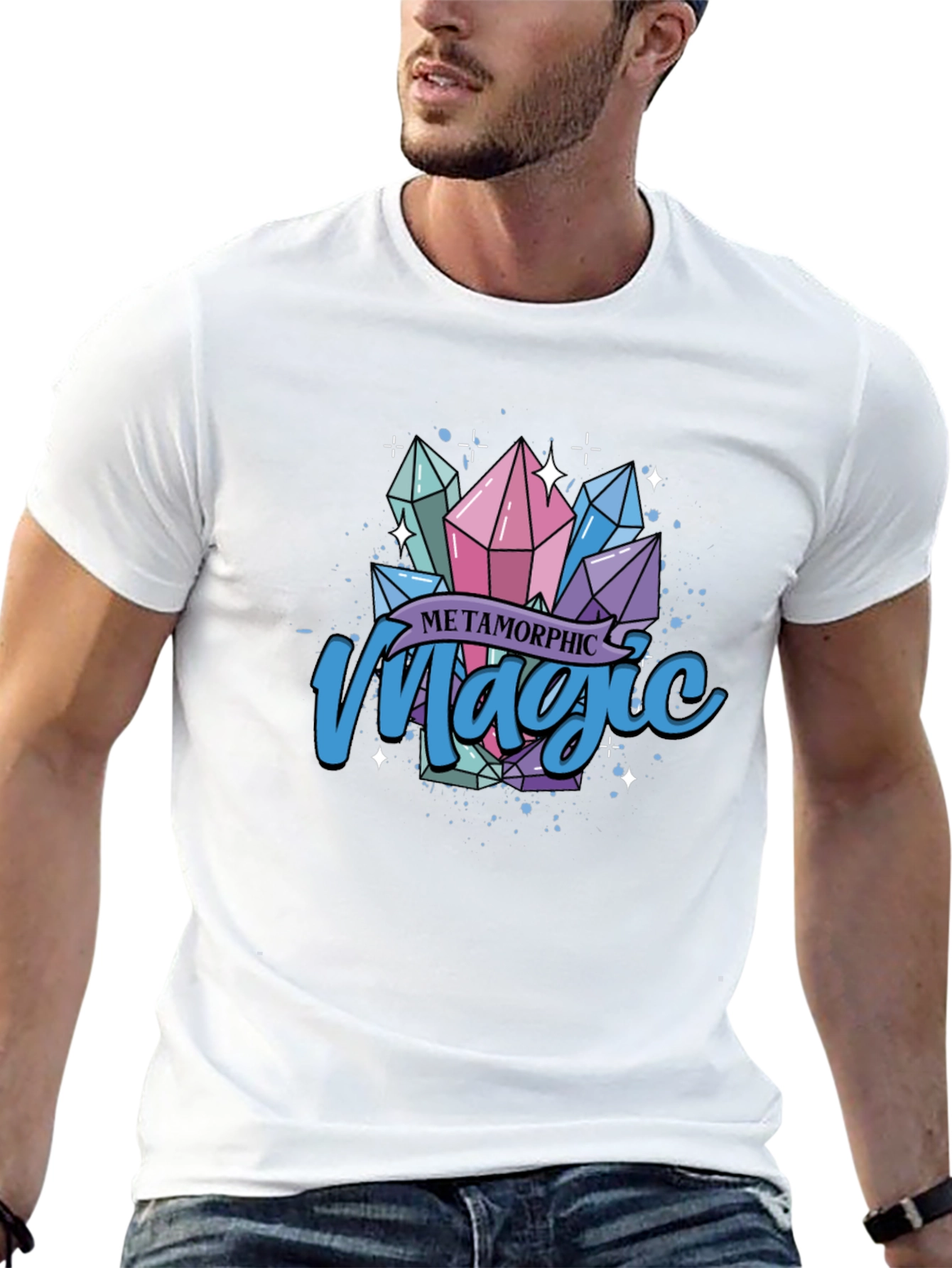 Metamorphic Magic Crystal Graphic Tee - Black