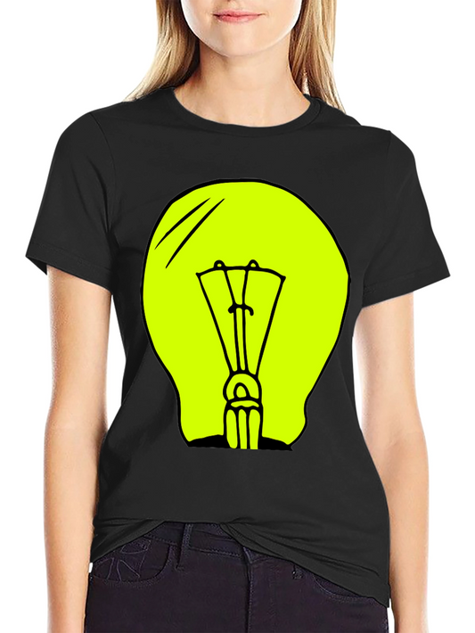 Glow Idea Black Tee - Creative Light Bulb Graphic T-Shirt