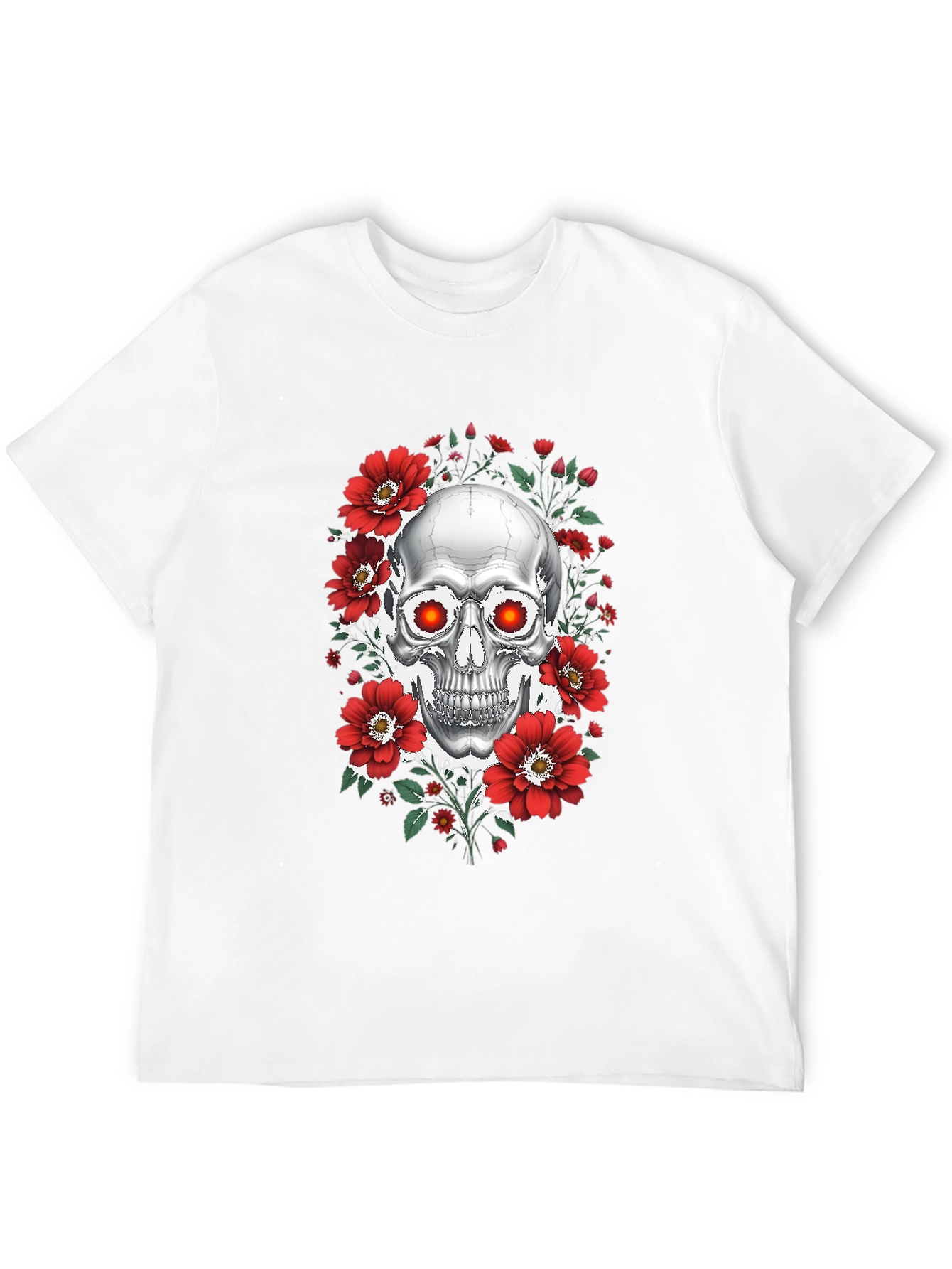 Skull & Roses Graphic T-Shirt - Dark Aesthetic