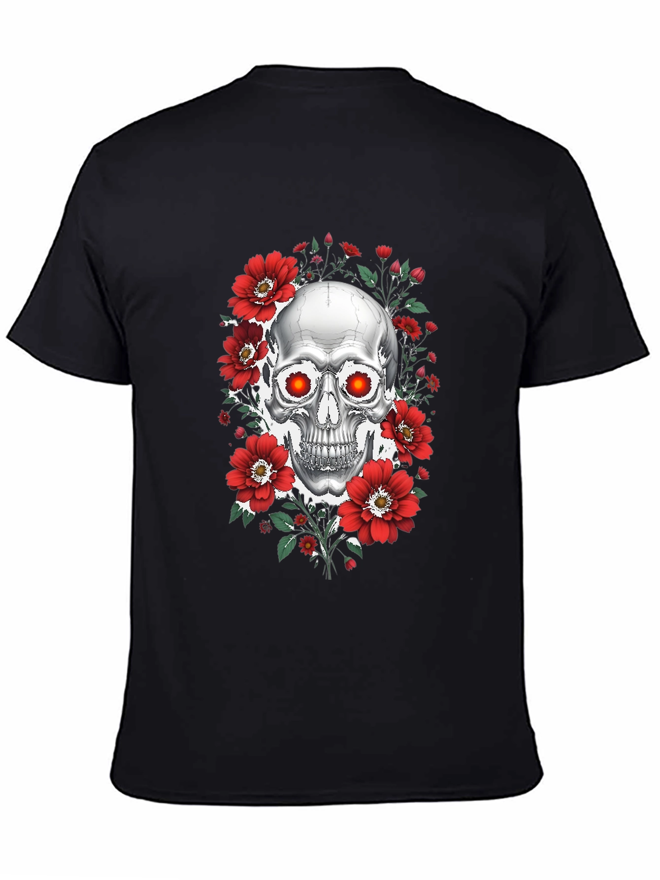 Skull & Roses Graphic T-Shirt - Dark Aesthetic