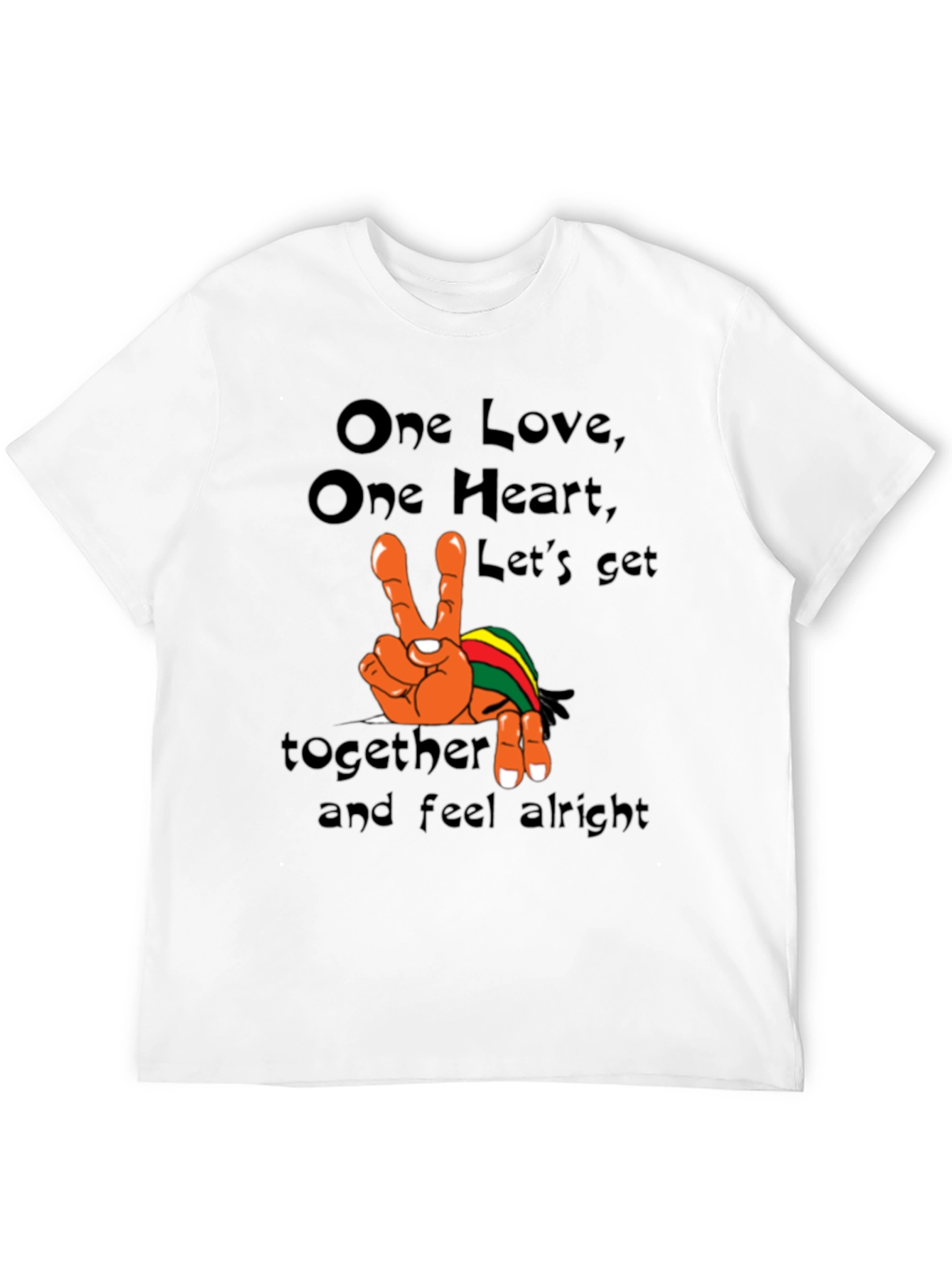 One Love Graphic Tee - Rasta Peace Shirt