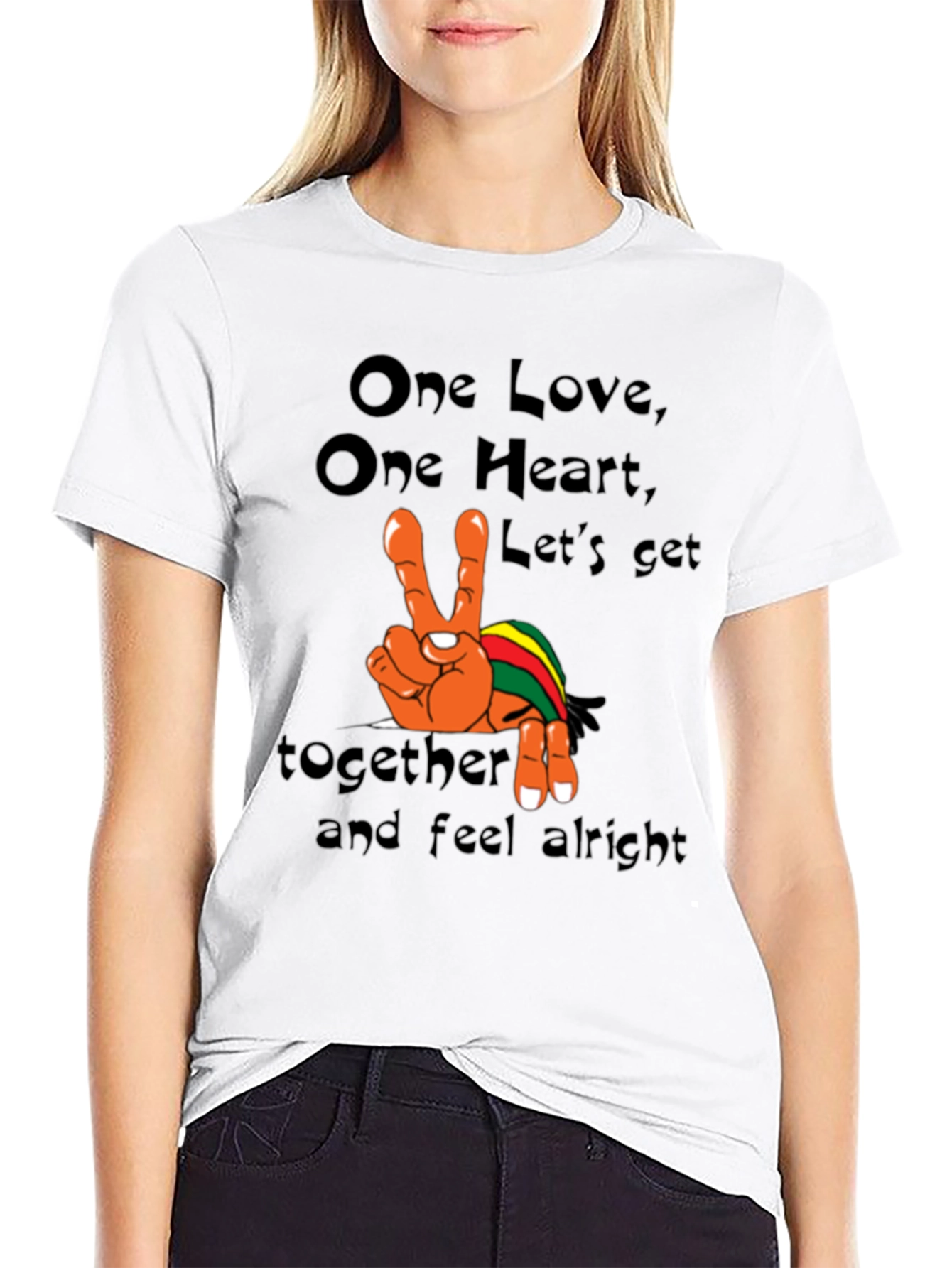 One Love Graphic Tee - Rasta Peace Shirt