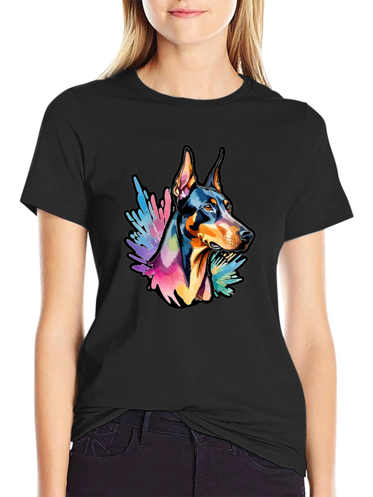 Doberman Dog Colorful T-Shirt
