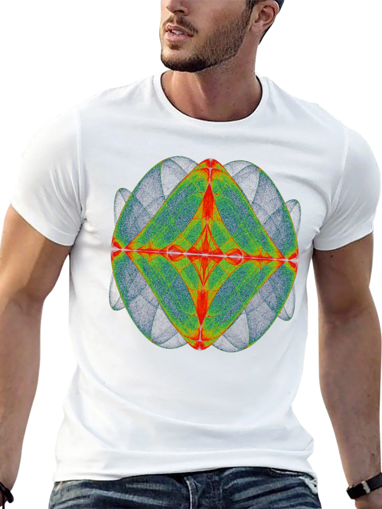 Geometric Design Tee - Black Cotton Blend