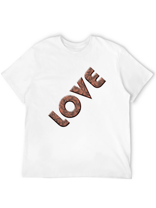Geometric Love Graphic Tee - Stylish Black T-Shirt