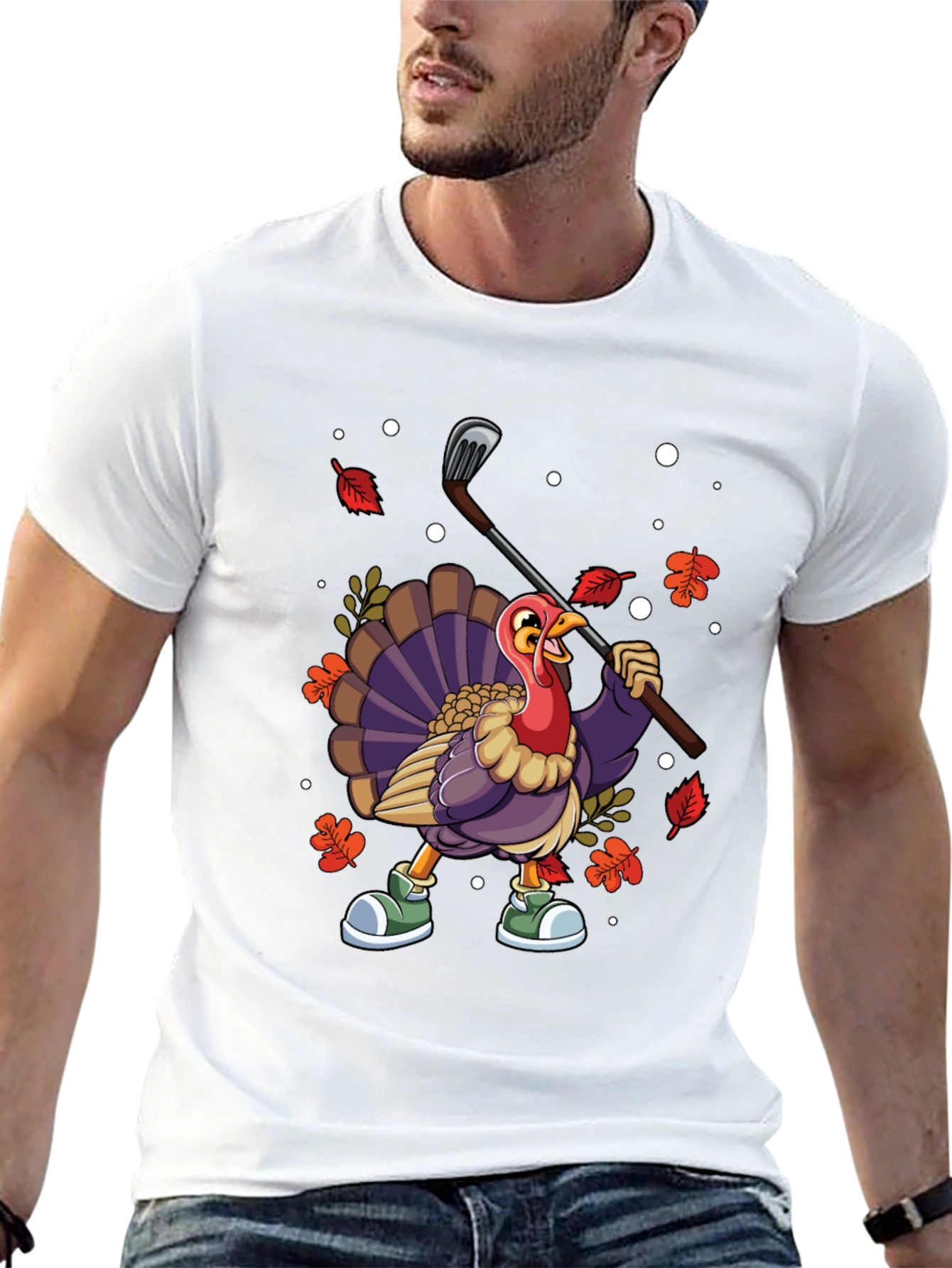 Thanksgiving Turkey Golf T-Shirt