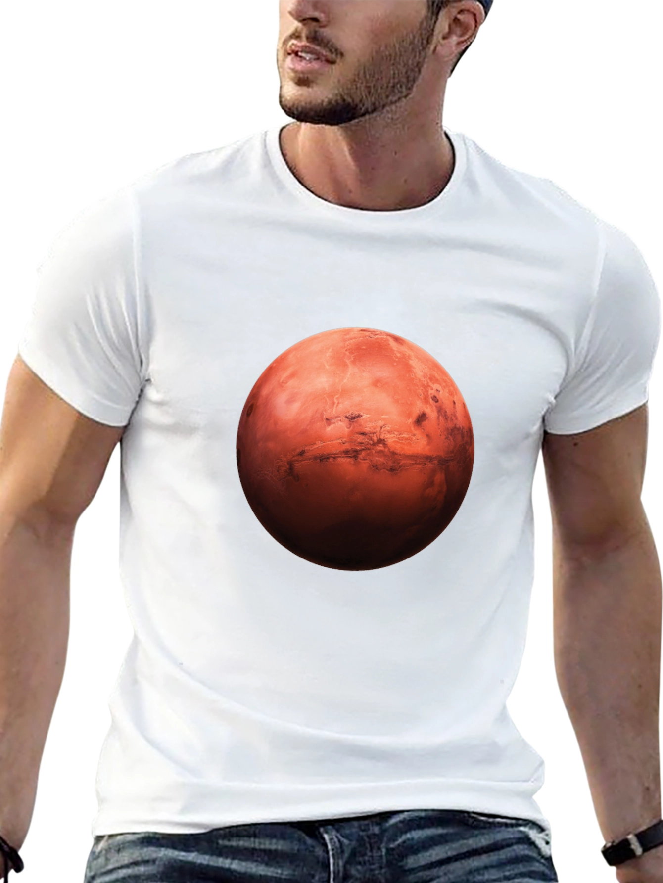 Mars Graphic Print Black T-Shirt