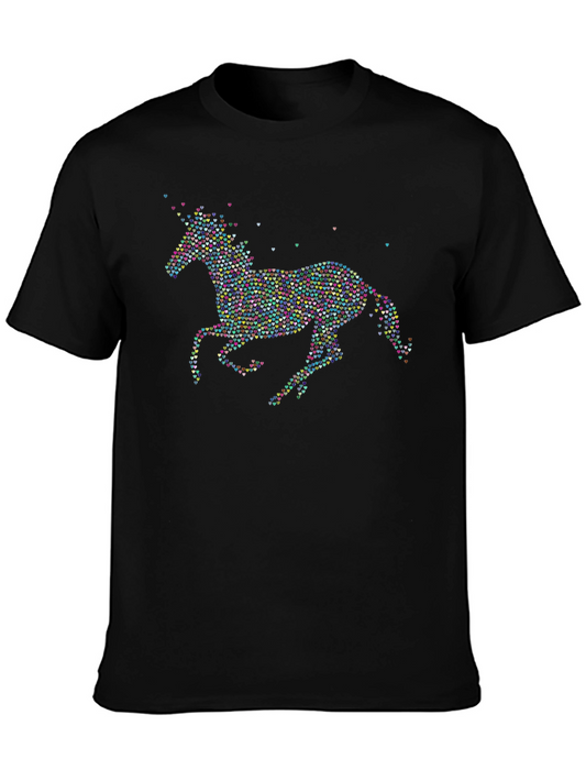 Heart Unicorn Graphic Tee - Black