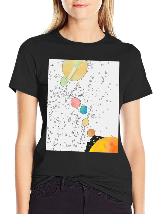 Galaxy T-Shirt: Planets in Watercolor Style