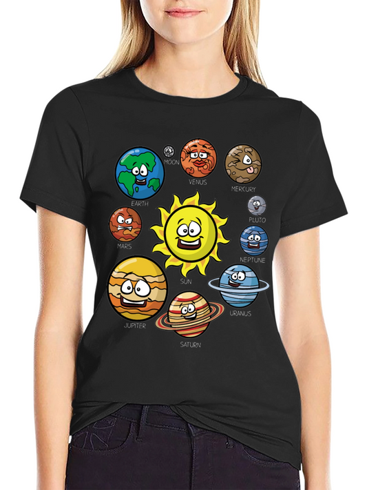 Cartoon Solar System T-Shirt - Planets