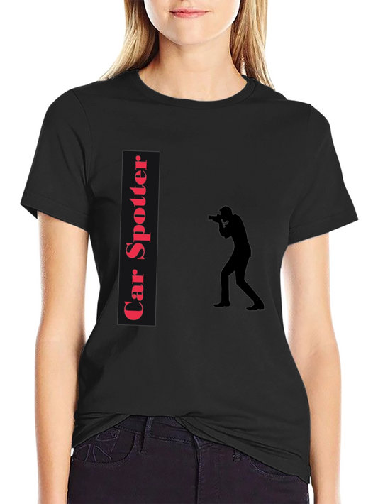 Car Spotter T-Shirt - Black Tee with Photographer Design