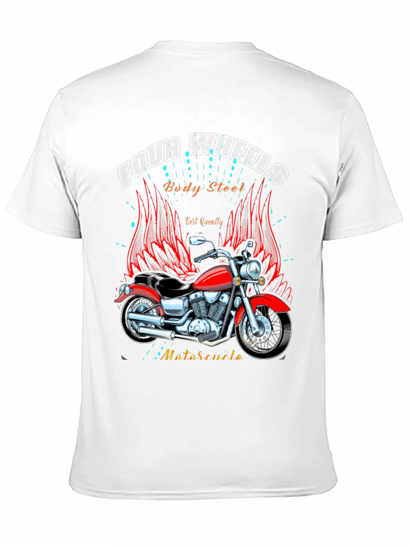 Four Wheels Body Steel Motorcycle T-Shirt