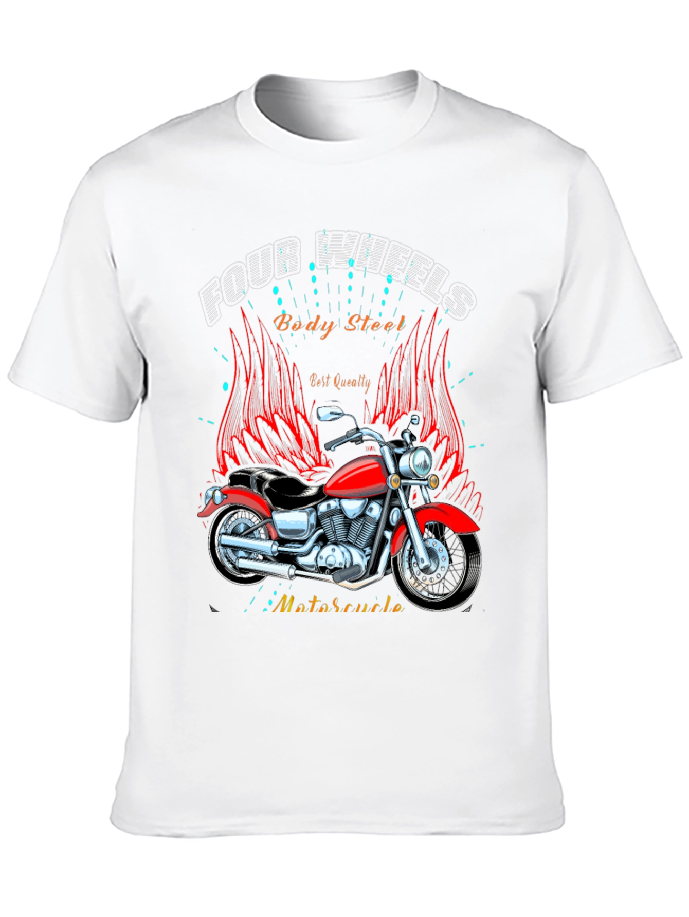 Four Wheels Body Steel Motorcycle T-Shirt