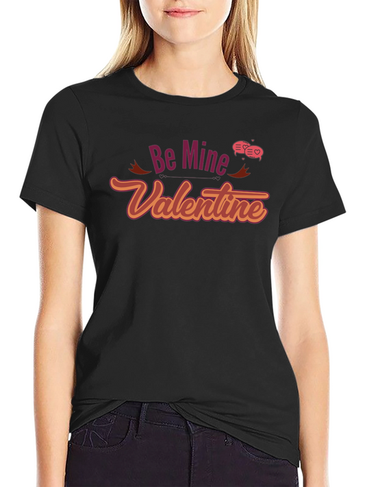 Be Mine Valentine T-Shirt - Mens Black Crew Neck Tee