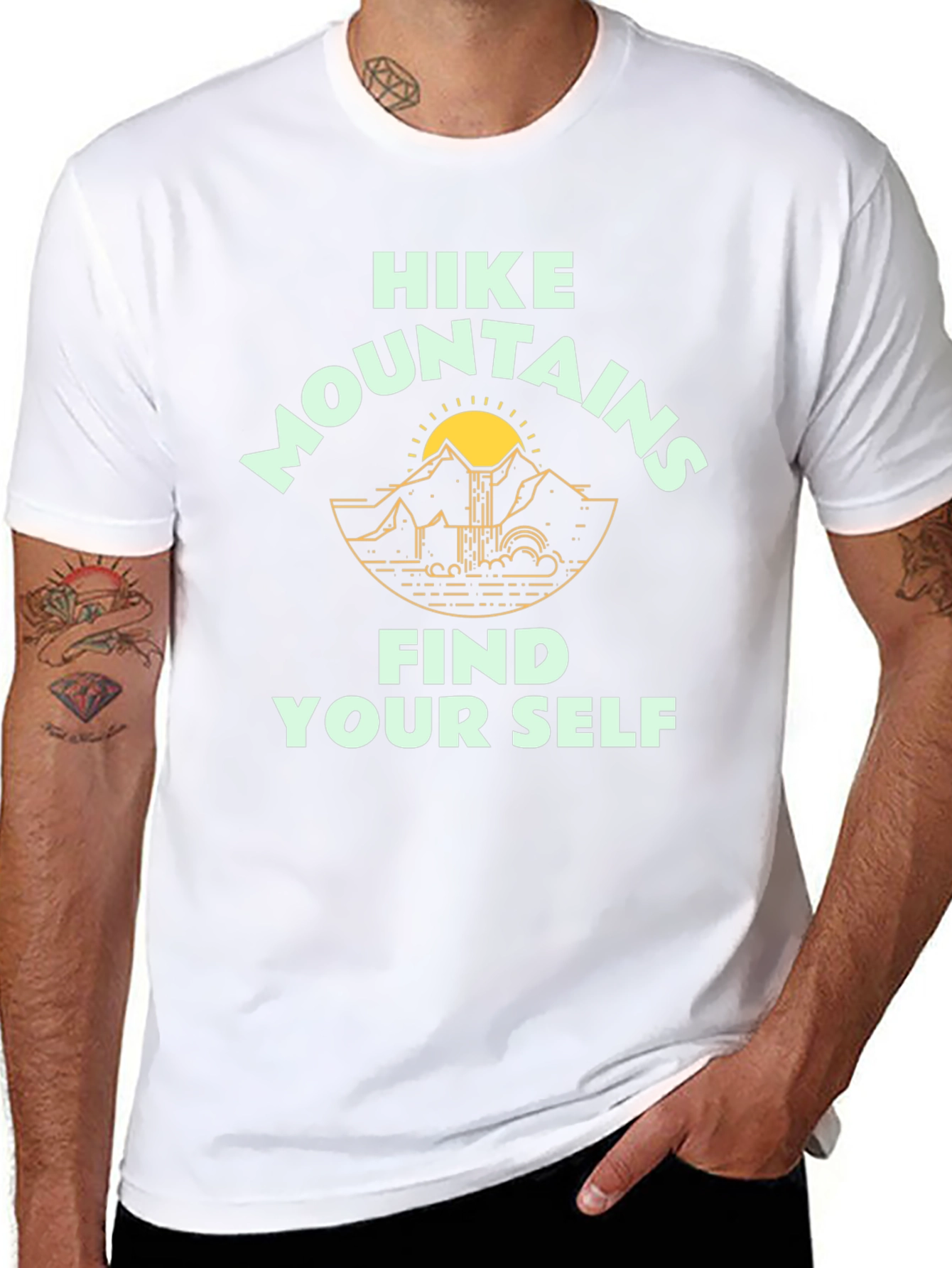 Hike Mountains Find Yourself Graphic Tee