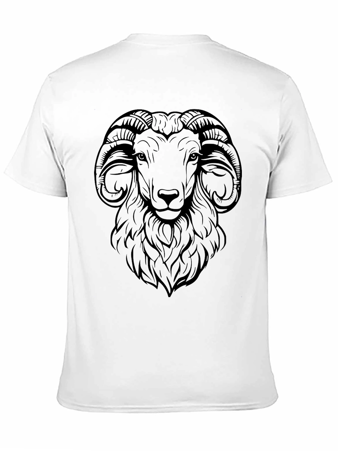 Ram Graphic Print Tee - Black Cotton Blend Shirt