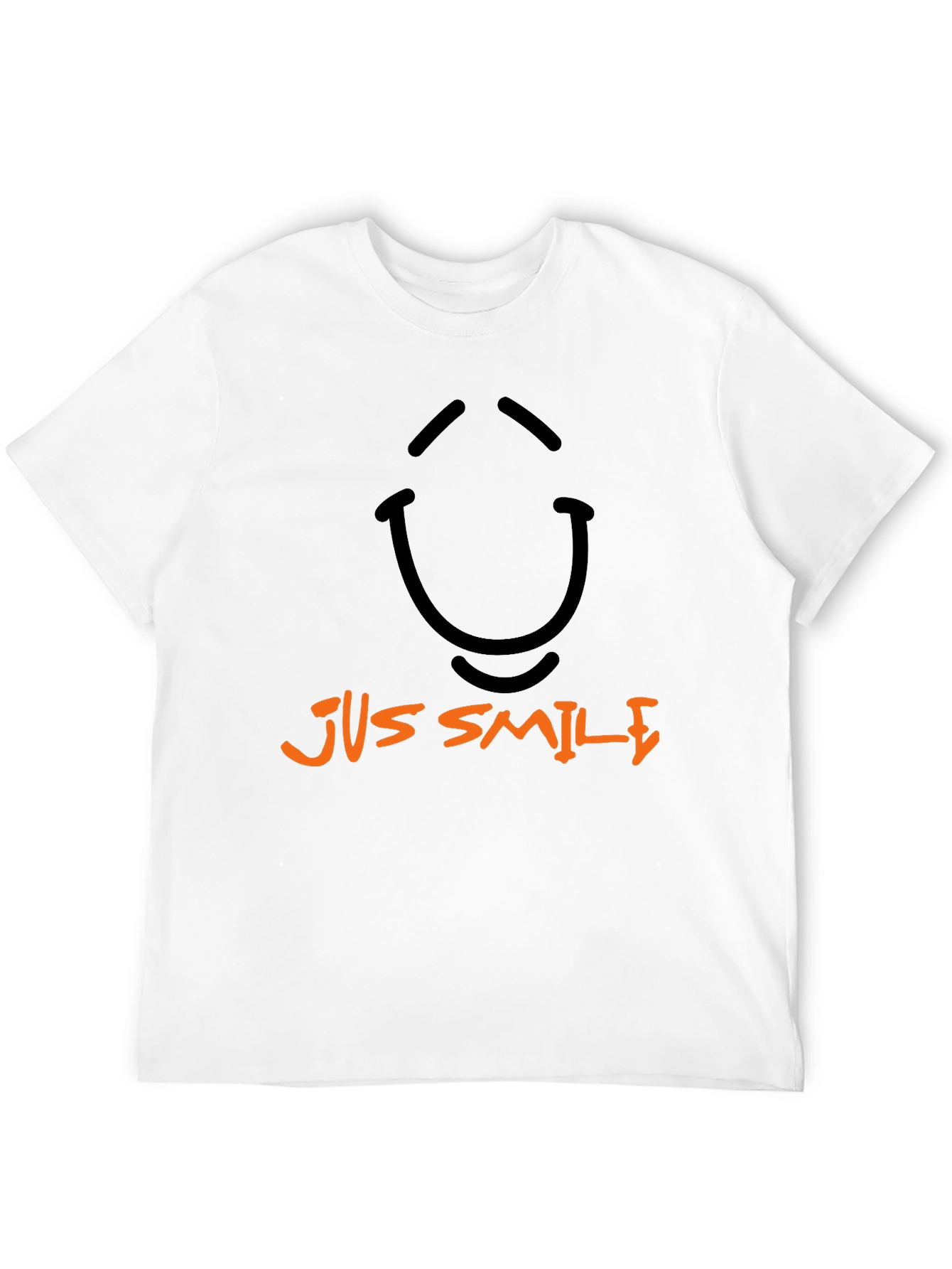 Just Smile Graphic Print Crew Neck T-Shirt