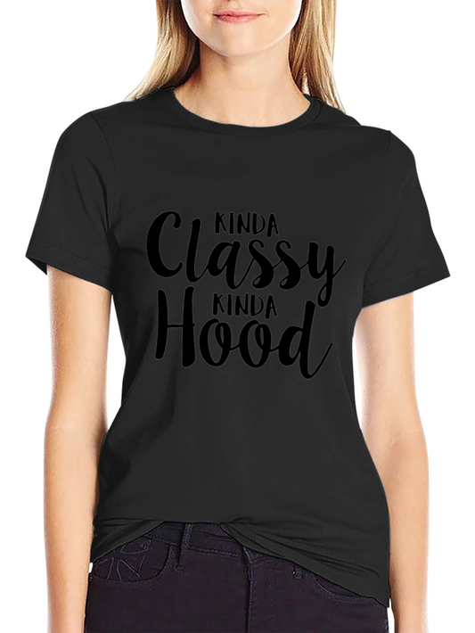 Kinda Classy Kinda Hood Graphic Tee - Black