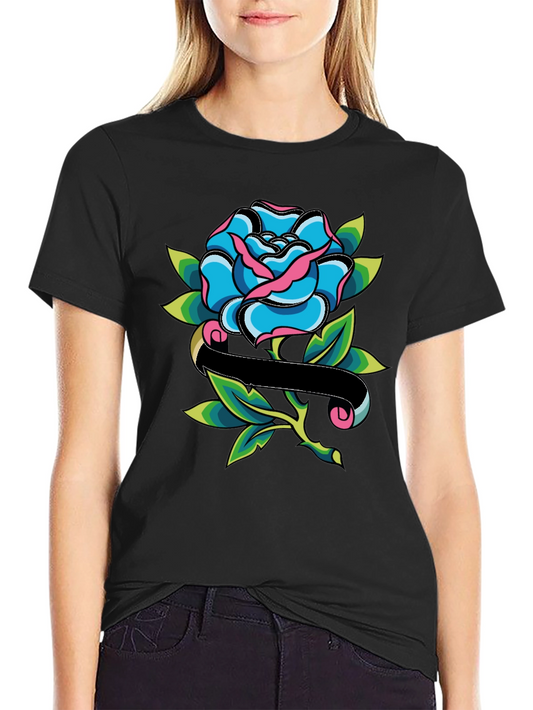 Blue Rose Tattoo Graphic T-Shirt - Unisex