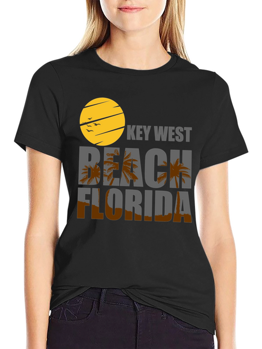 Key West Beach Florida Black T-Shirt