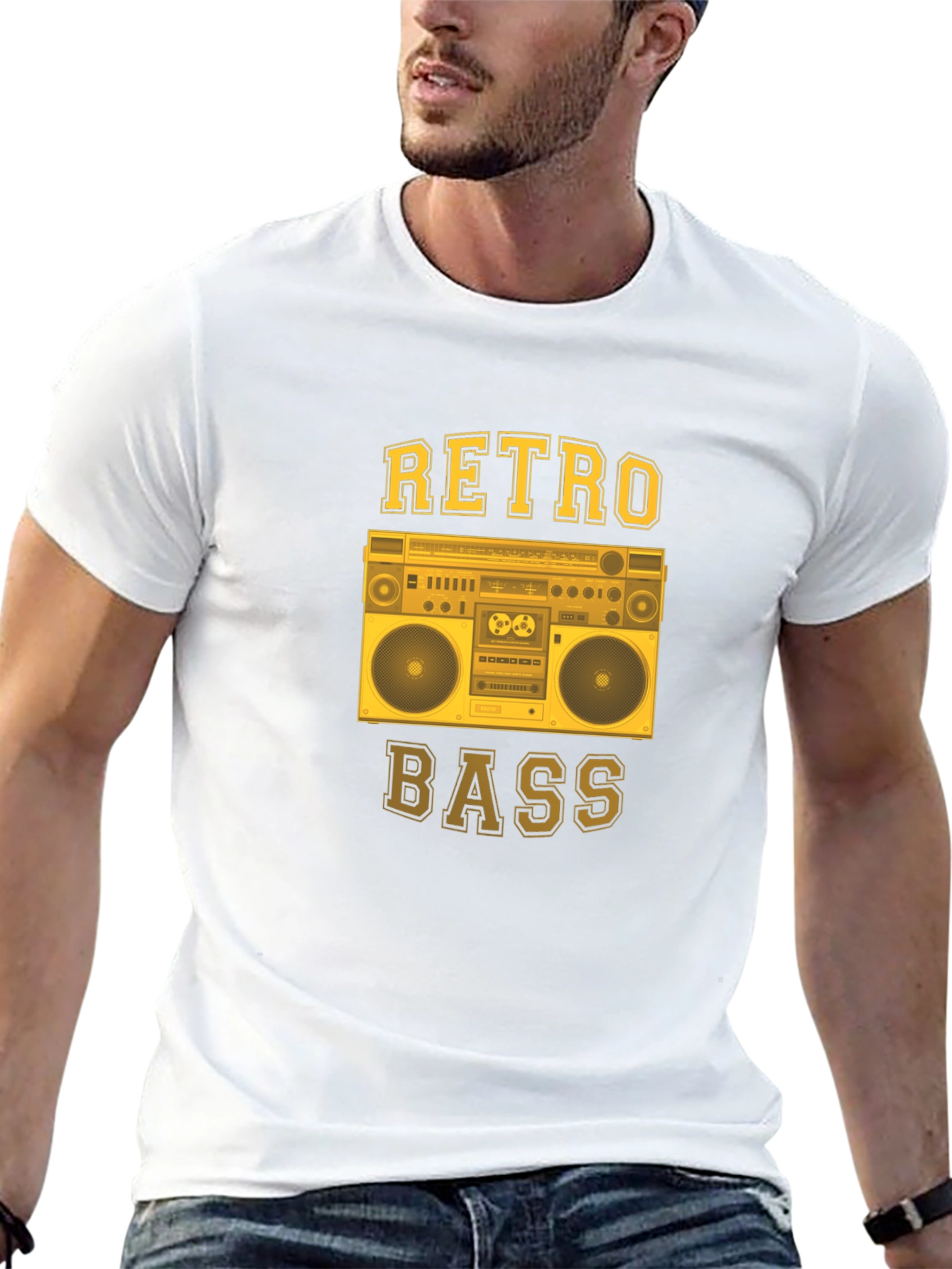 Retro Bass Boombox Graphic T-Shirt