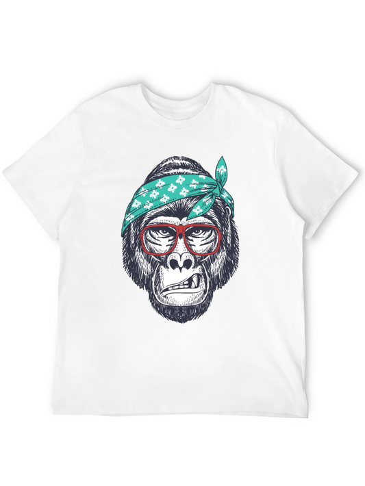 Gorilla with Bandana Graphic Tee - Cool Casual Style