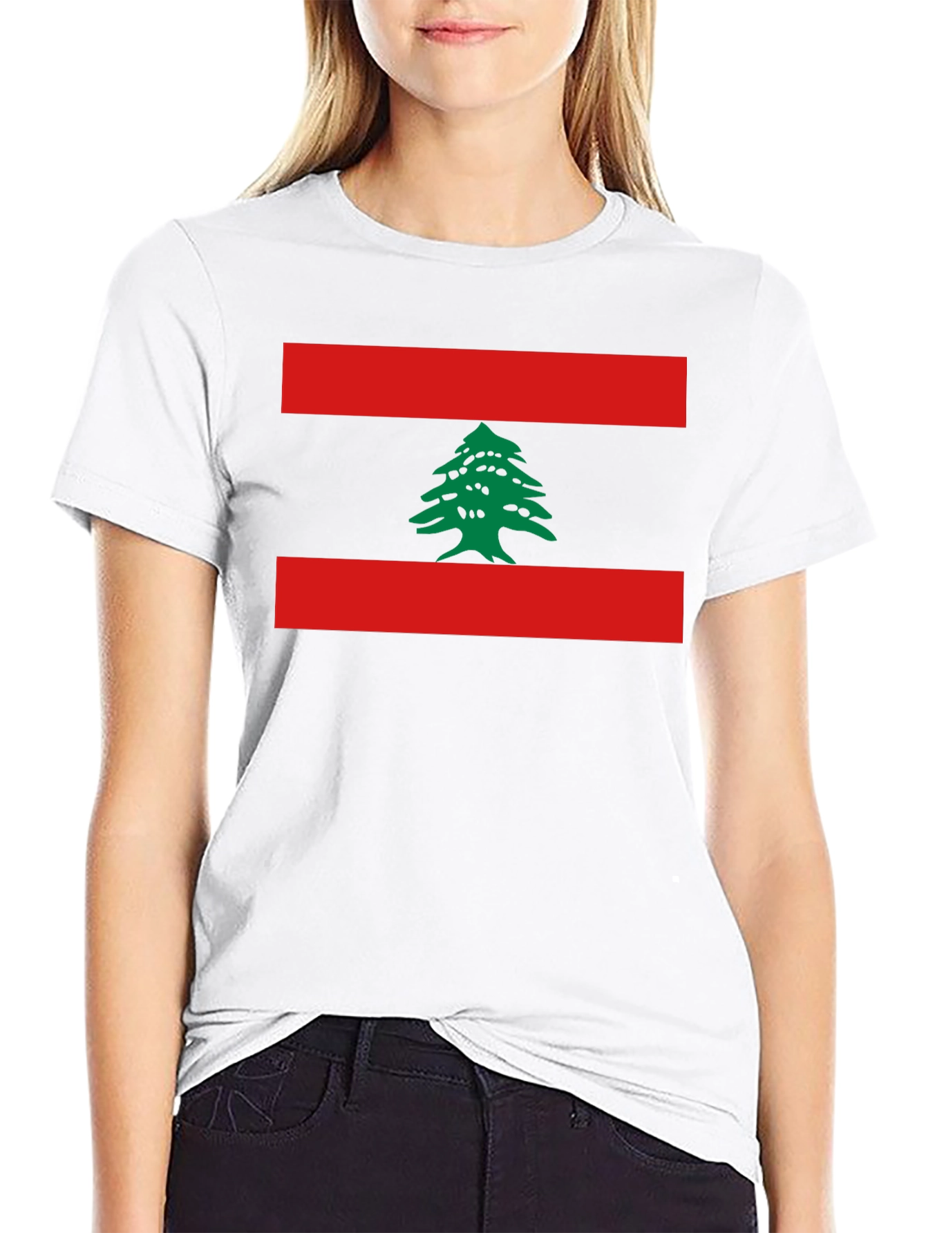 Lebanon Flag T-Shirt Cedar Tree Design