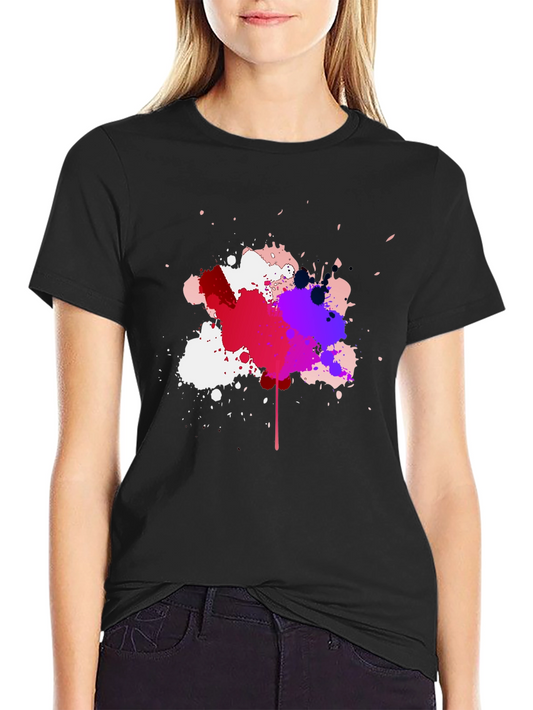 Abstract Splatter T-Shirt - Mens Black Tee