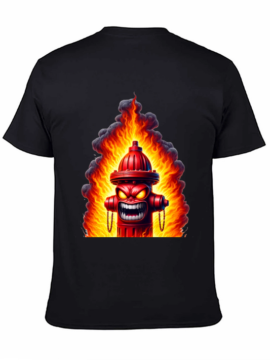 Fiery Hydrant Graphic Tee - Bold Statement Shirt