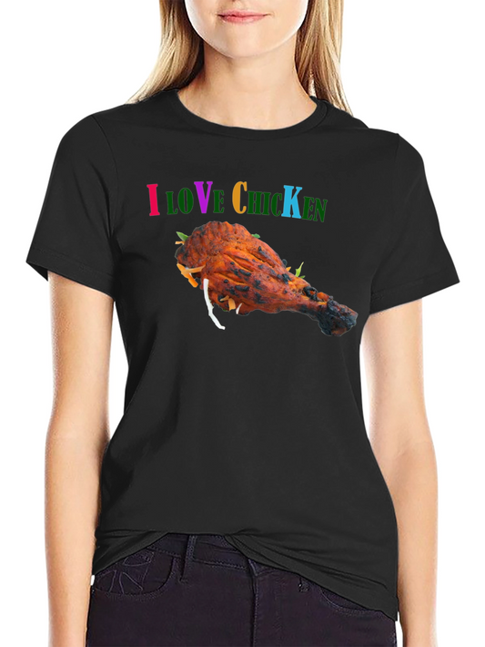 I Love Chicken Black Graphic Tee