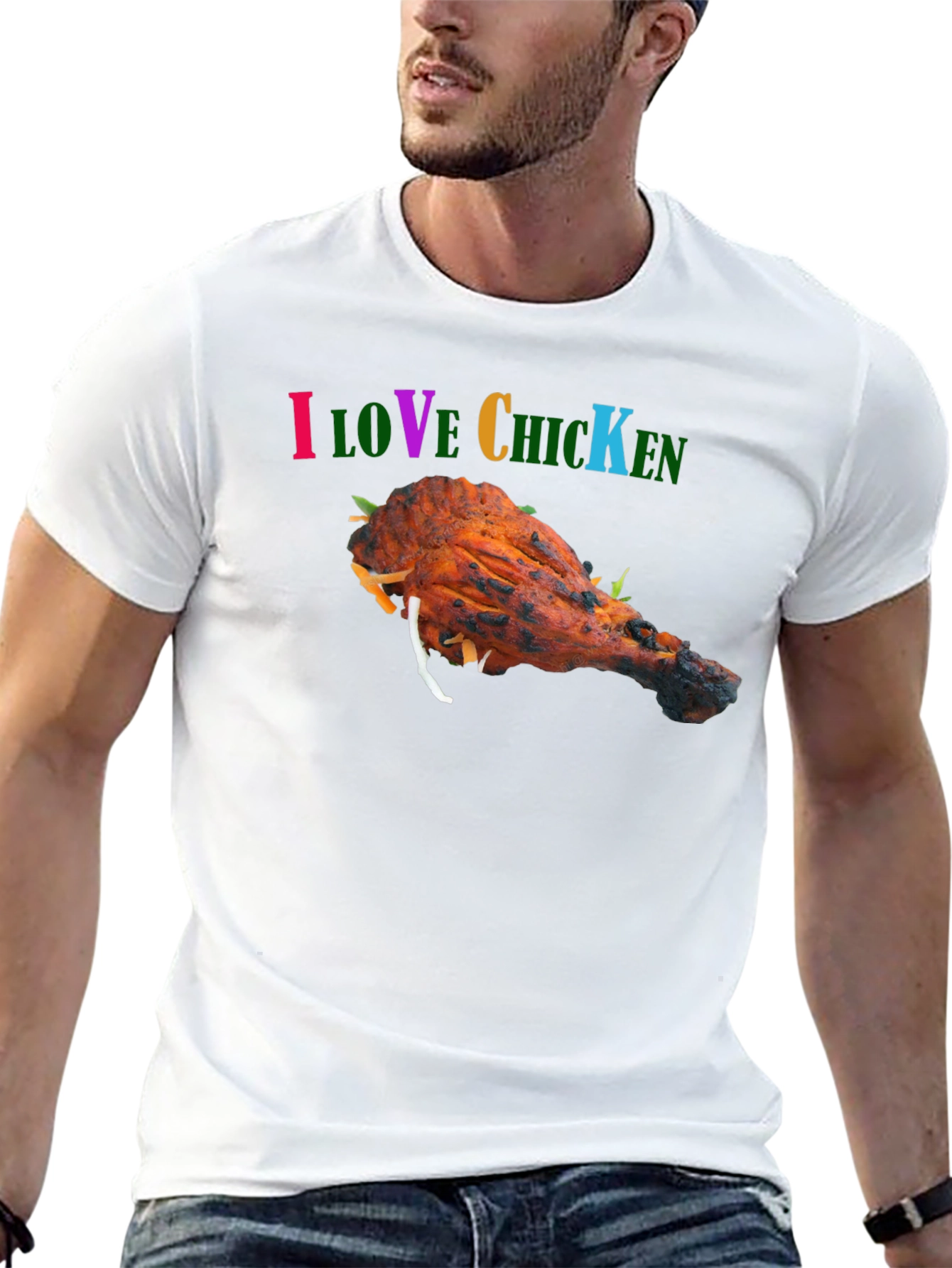I Love Chicken Black Graphic Tee