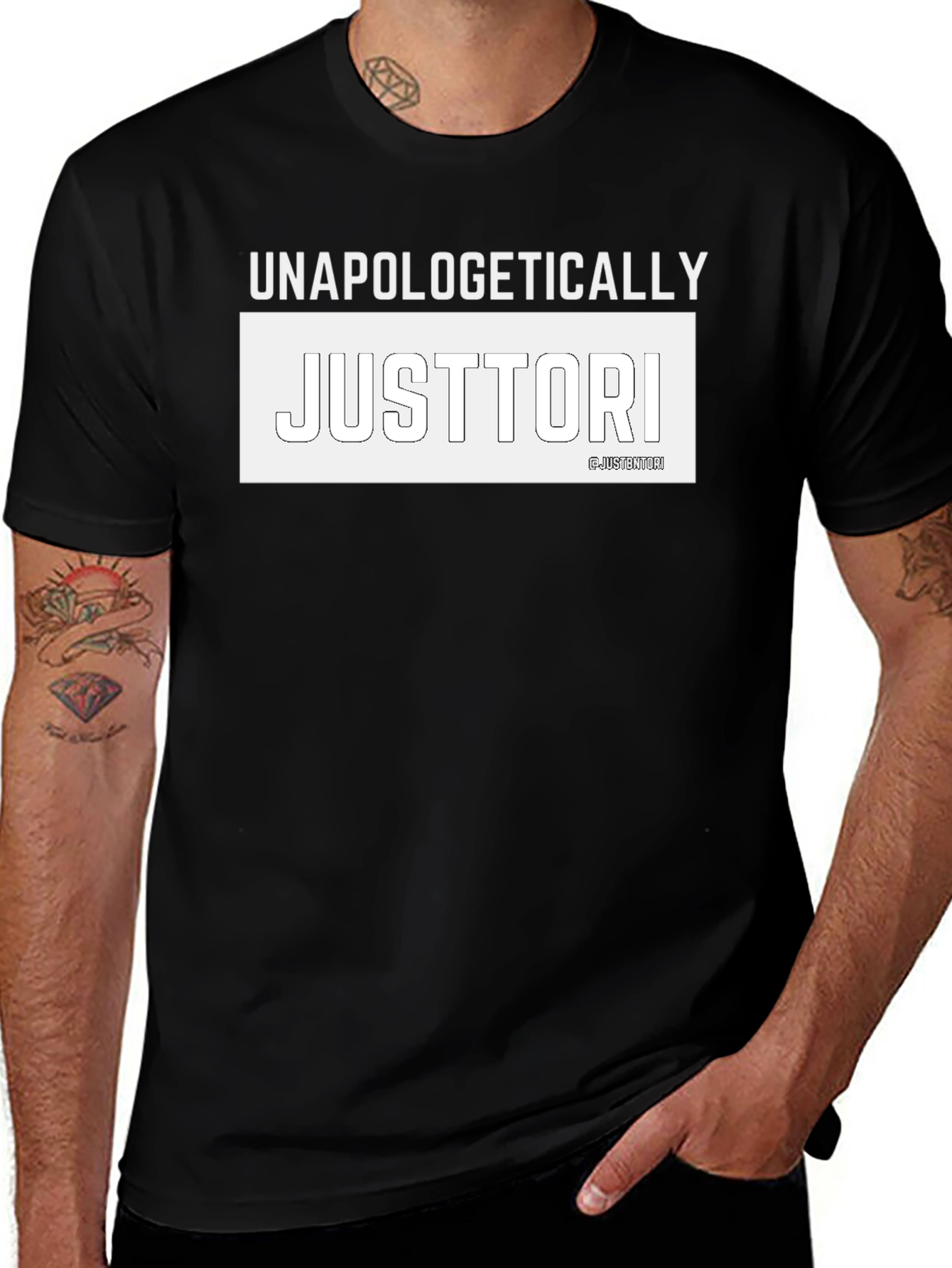 Unapologetically Justtori Black Graphic Tee