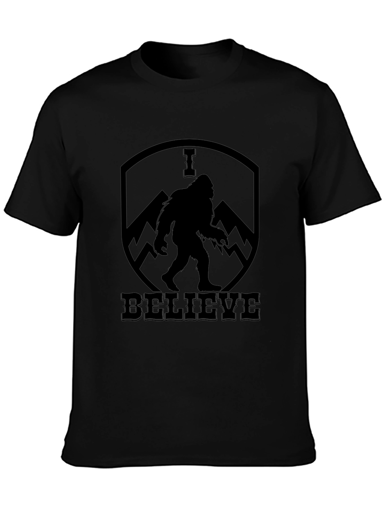 I Believe Bigfoot T-Shirt - Black Sasquatch Tee
