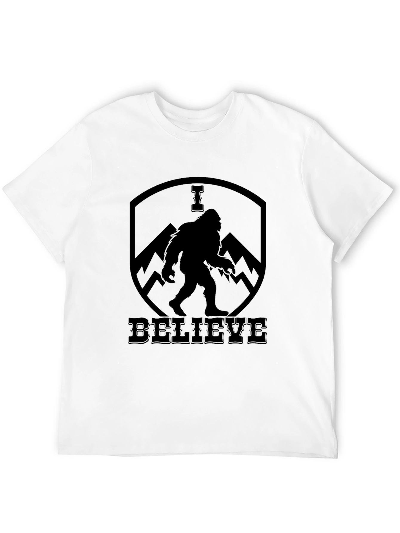I Believe Bigfoot T-Shirt - Black Sasquatch Tee