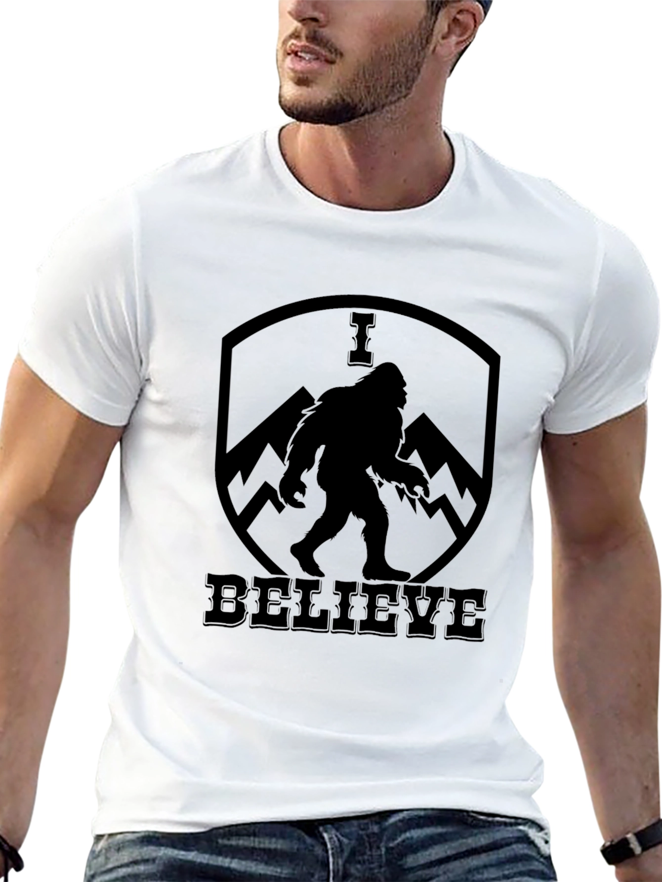 I Believe Bigfoot T-Shirt - Black Sasquatch Tee