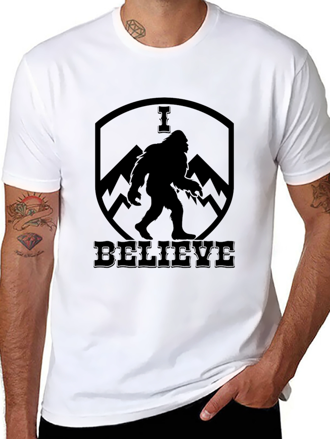 I Believe Bigfoot T-Shirt - Black Sasquatch Tee