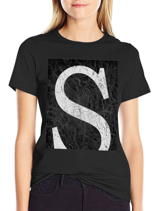 Letter S Black Grunge Tee