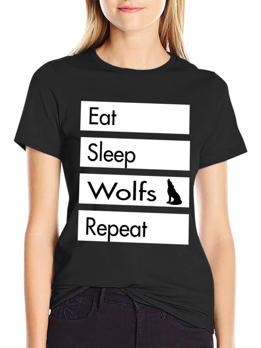 Eat Sleep Wolves Repeat T-Shirt - Wolf Lover Tee