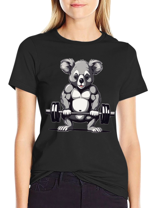 Koala Weightlifter Graphic Tee - Black